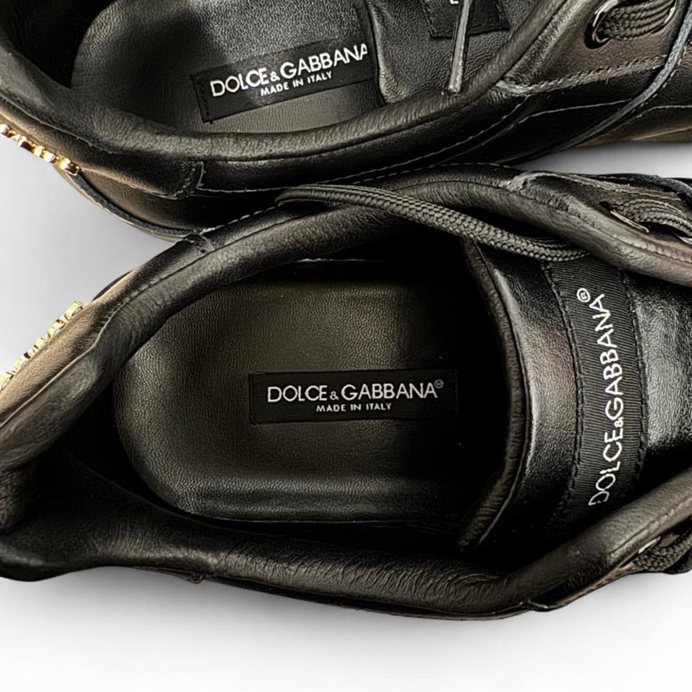Dolce & Gabbana Low Black Leather Sneakers EU44